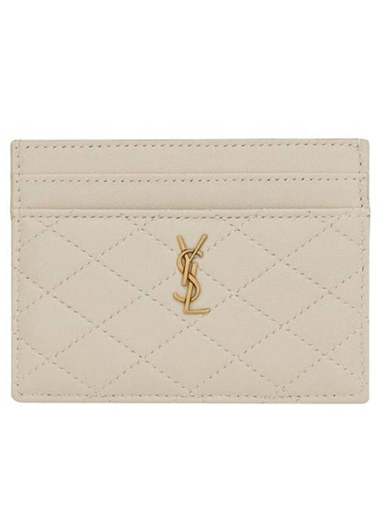Luxury Saint Laurent Trending 2025 Monogram Gabi Gold Hardware Logo Quilting Card Wallet Vintage White