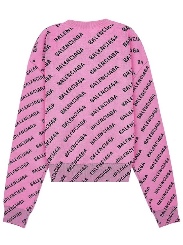 Luxury Balenciaga Trending 2025 Mini All-Over Logo Knit Top Pink