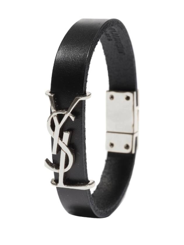 Luxury Saint Laurent Trending 2025 Monogram Leather Bracelet Black