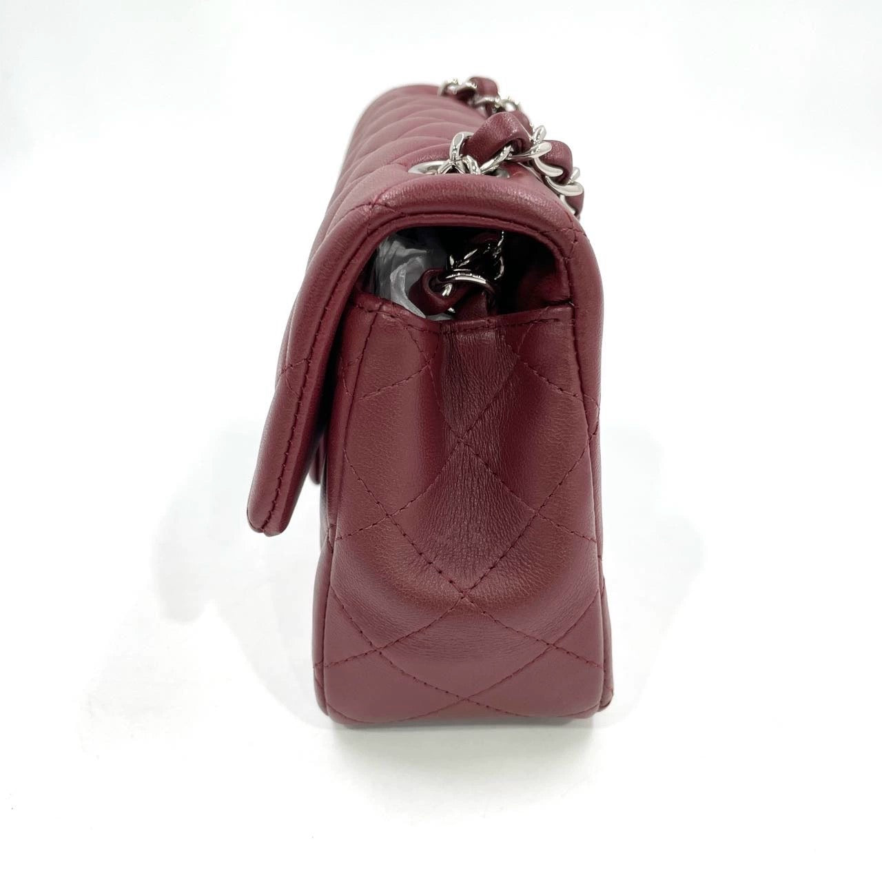 Chanel Classic Flap Rectangular Mini Burgundy Lambskin Silver HW, 2019