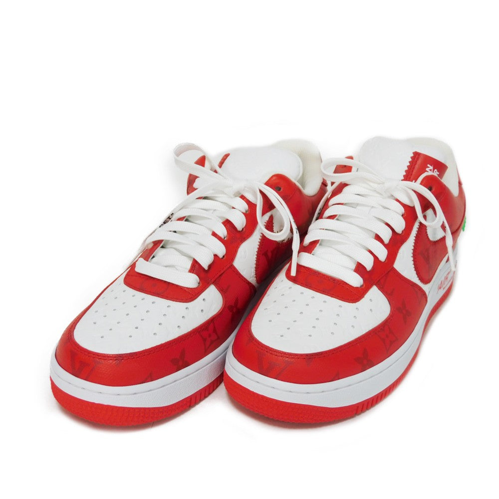 LOUIS VUITTON sneakers Calf leather (monogram embossed) Two-tone color Virgil Abloh Swoosh Low Cut Unused Monogram LV x Nike Air Force 1 mens 7 1/2 US