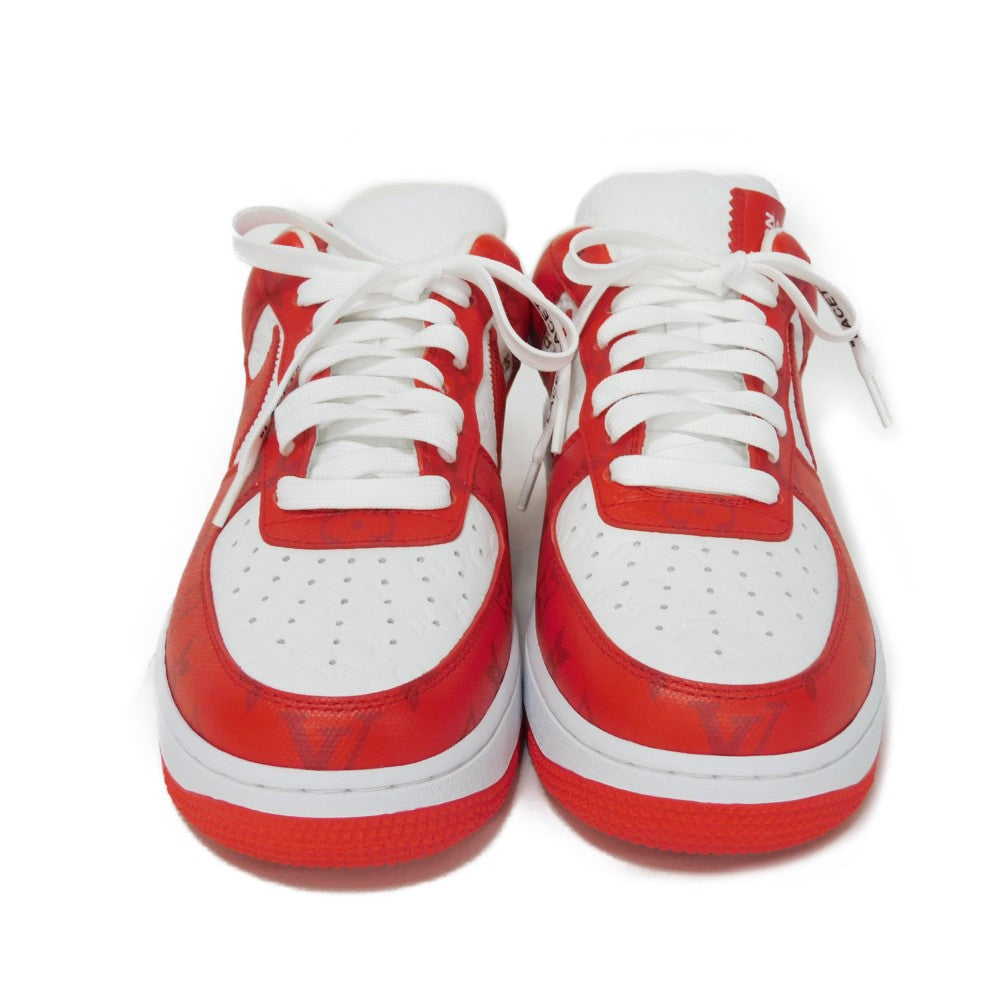 LOUIS VUITTON sneakers Calf leather (monogram embossed) Two-tone color Virgil Abloh Swoosh Low Cut Unused Monogram LV x Nike Air Force 1 mens 7 1/2 US