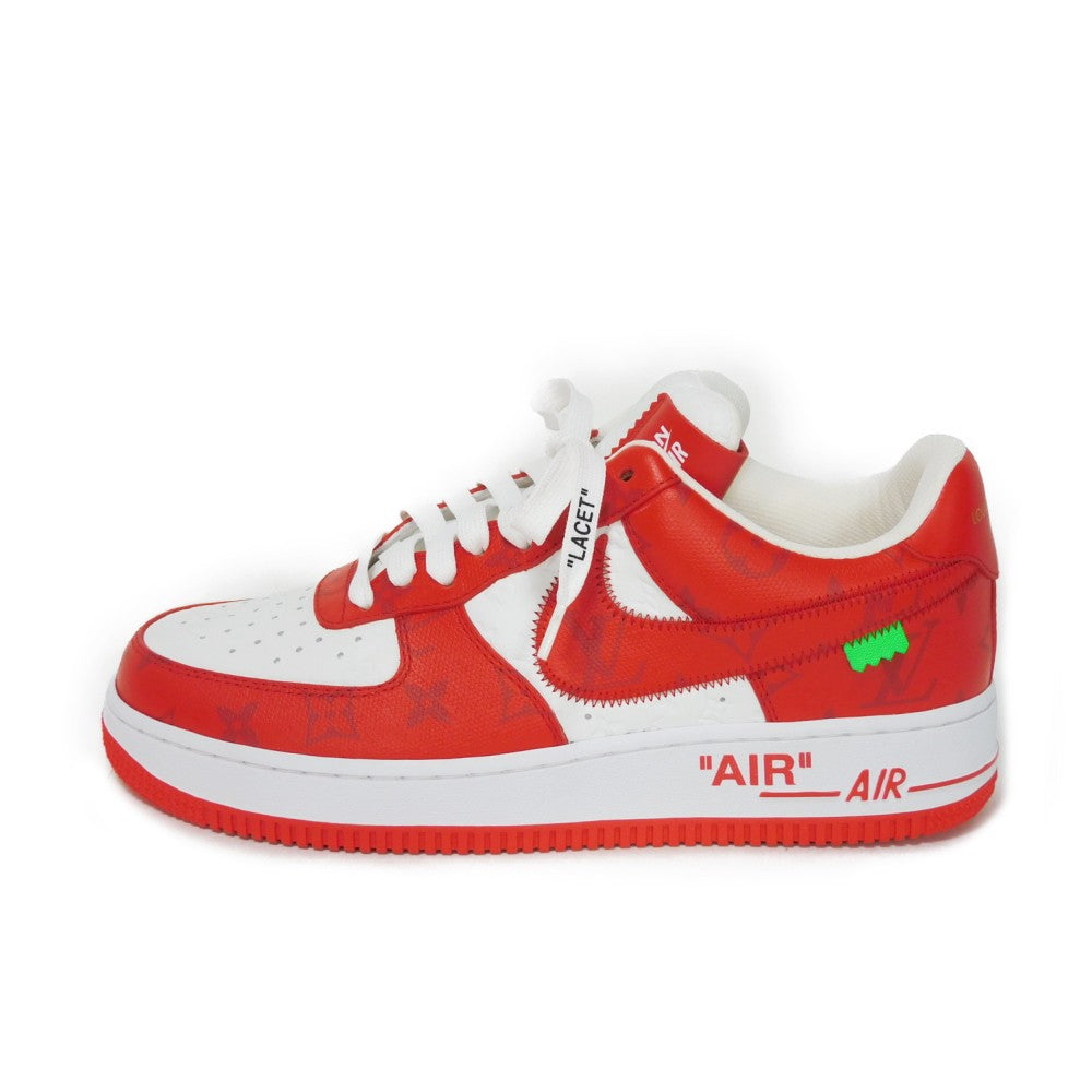 LOUIS VUITTON sneakers Calf leather (monogram embossed) Two-tone color Virgil Abloh Swoosh Low Cut Unused Monogram LV x Nike Air Force 1 mens 7 1/2 US