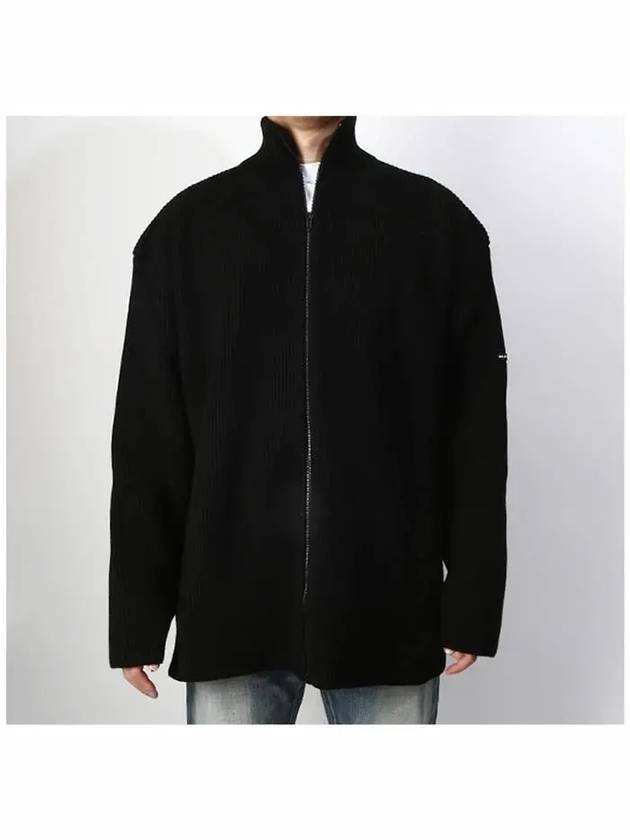 Luxury Balenciaga Trending 2025 Oversized Zip-Up Knit Top Black