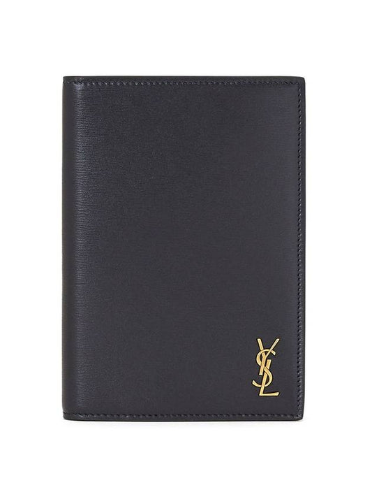 Luxury Saint Laurent Trending 2025 Monogram Logo Card Passport Wallet Black