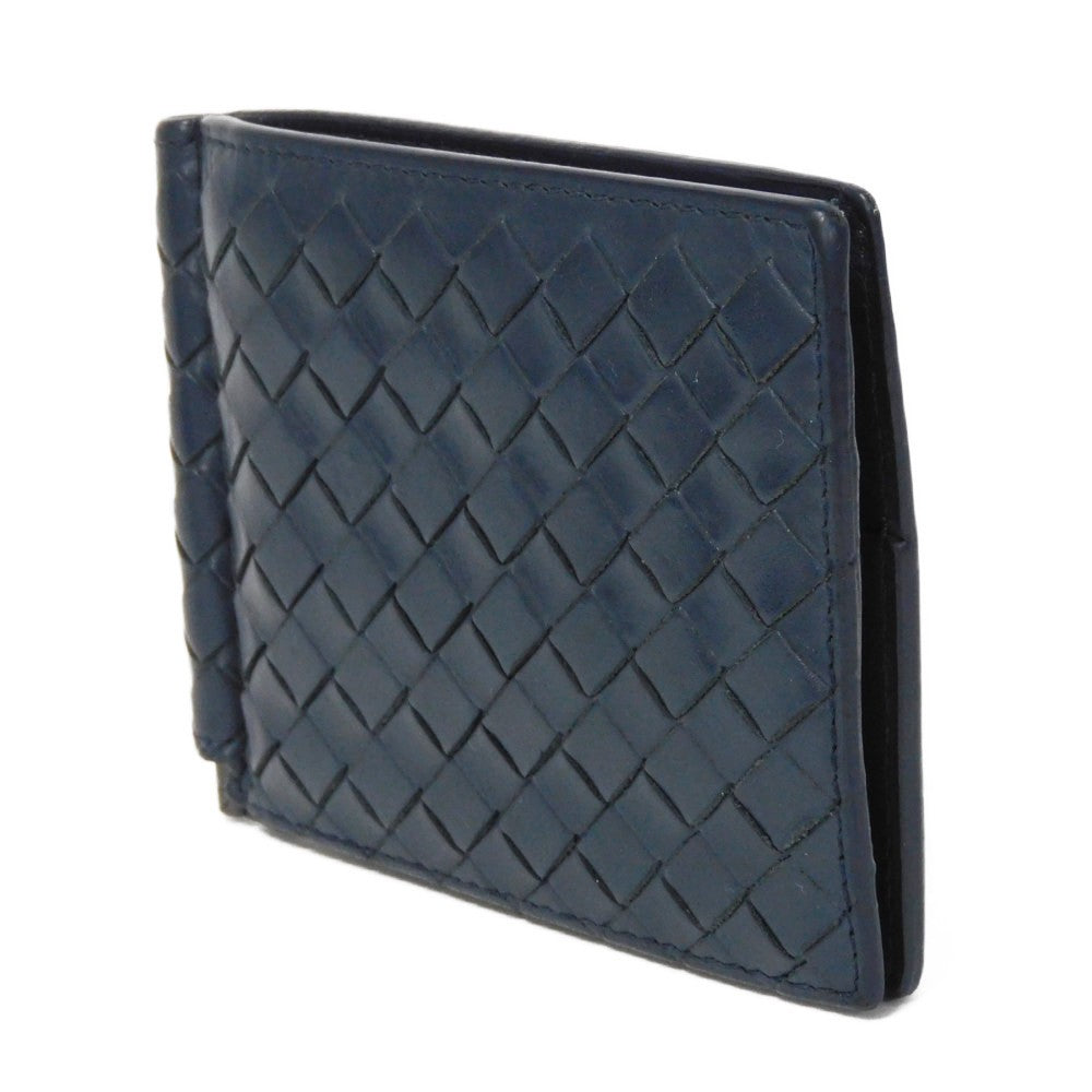 BOTTEGAVENETA Bifold Wallet 390877 V001N 4130 Calfskin Celeste INTRECCIATO Money clip wallet mens