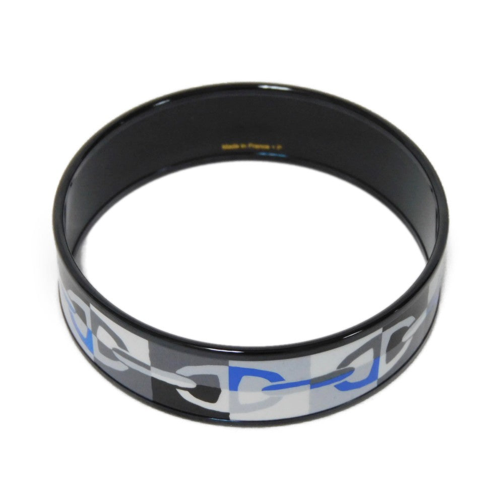 HERMES Bangle enamel multicolor Anchor Chain Cloisonne Saw Black Blue Unused Chene Dunkle Emaille GM unisex(Unisex)