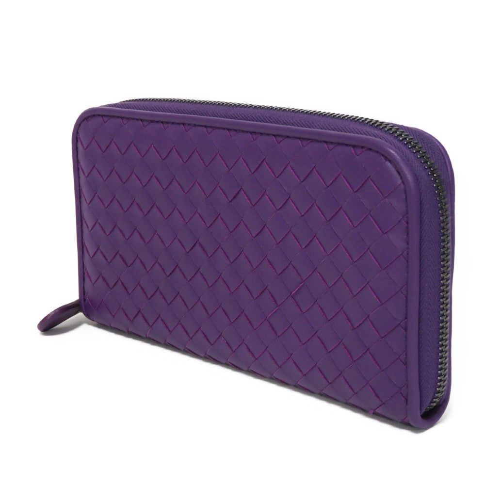 BOTTEGAVENETA Long Wallet Purse 518389 V001N 5213 Nappa Leather (Rumskin) Mona Lisa Nappa Zip Around Good Condition INTRECCIATO Zip around wallet unisex(Unisex)