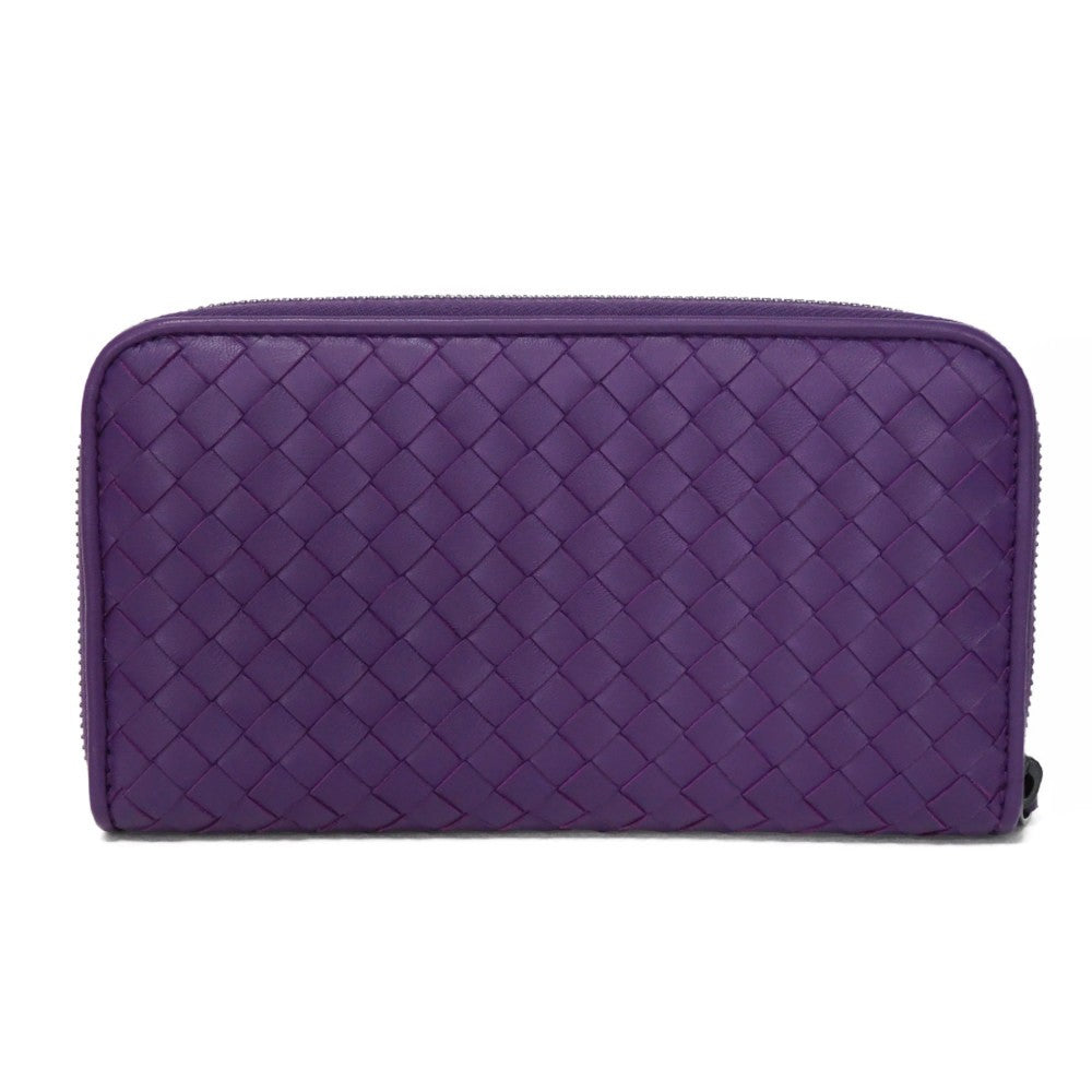 BOTTEGAVENETA Long Wallet Purse 518389 V001N 5213 Nappa Leather (Rumskin) Mona Lisa Nappa Zip Around Good Condition INTRECCIATO Zip around wallet unisex(Unisex)
