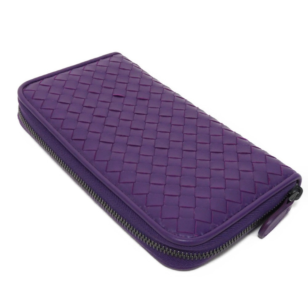 BOTTEGAVENETA Long Wallet Purse 518389 V001N 5213 Nappa Leather (Rumskin) Mona Lisa Nappa Zip Around Good Condition INTRECCIATO Zip around wallet unisex(Unisex)