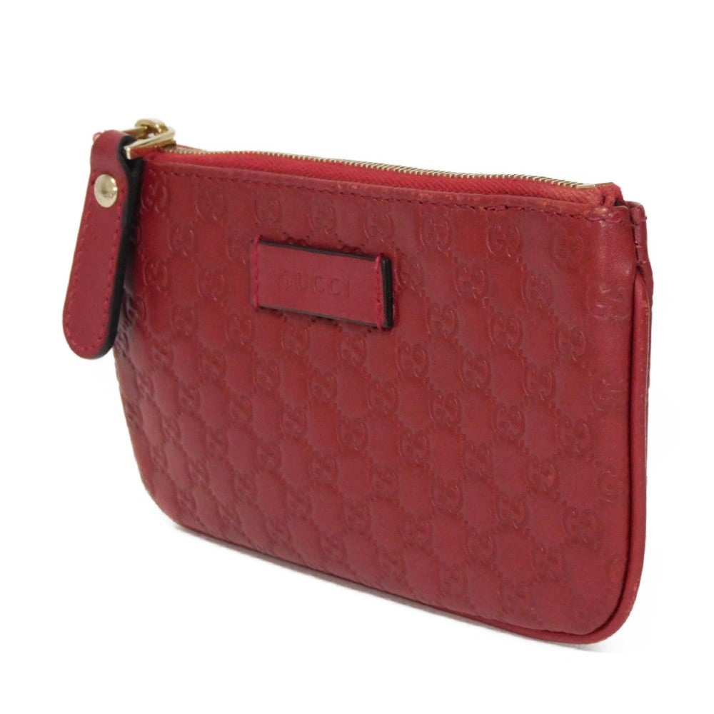 GUCCI Coin case 544248 BMJ1G 6420 GG striped leather Red logo embossed key ring gold Micro GG Shima Guccissima coin purse unisex(Unisex)