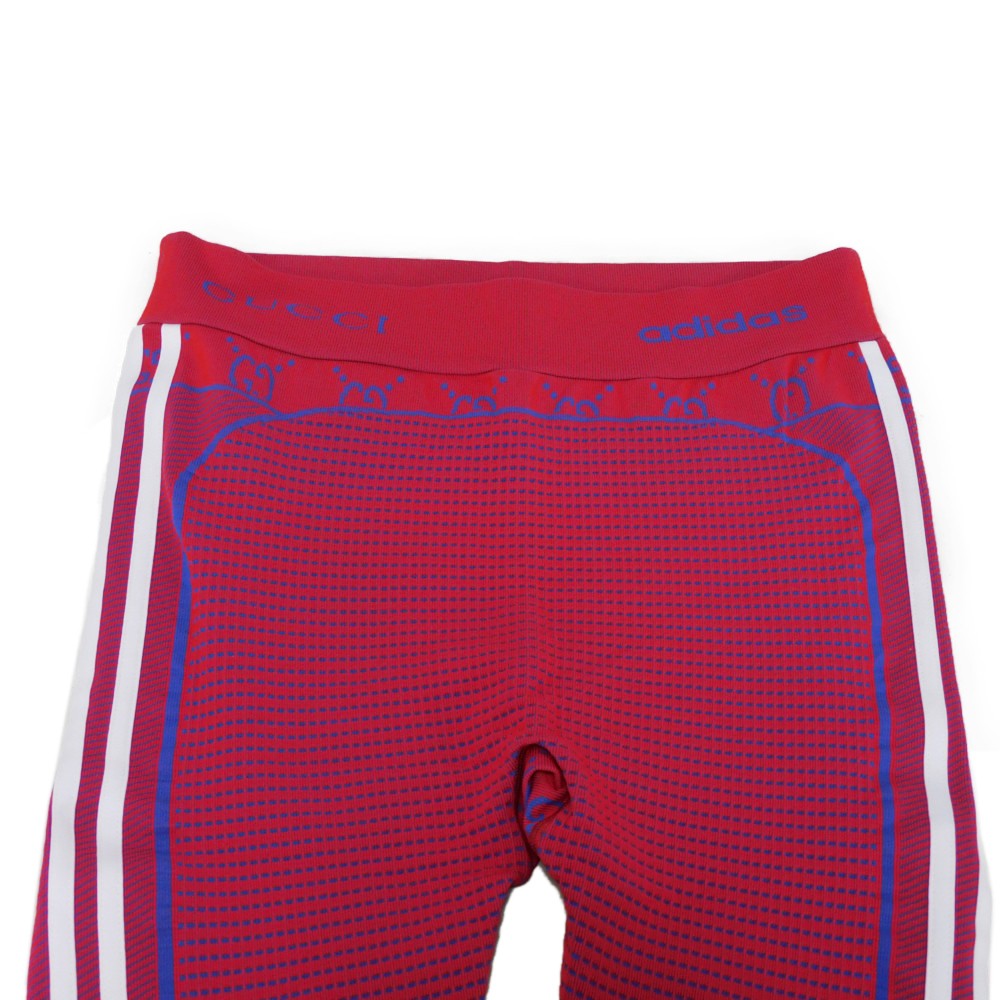 GUCCI Pants 713036 XJES1 6263 Nylon Red Trefoil logo blue M 170/70Y Adidas GG jersey sideline straight pants Women M