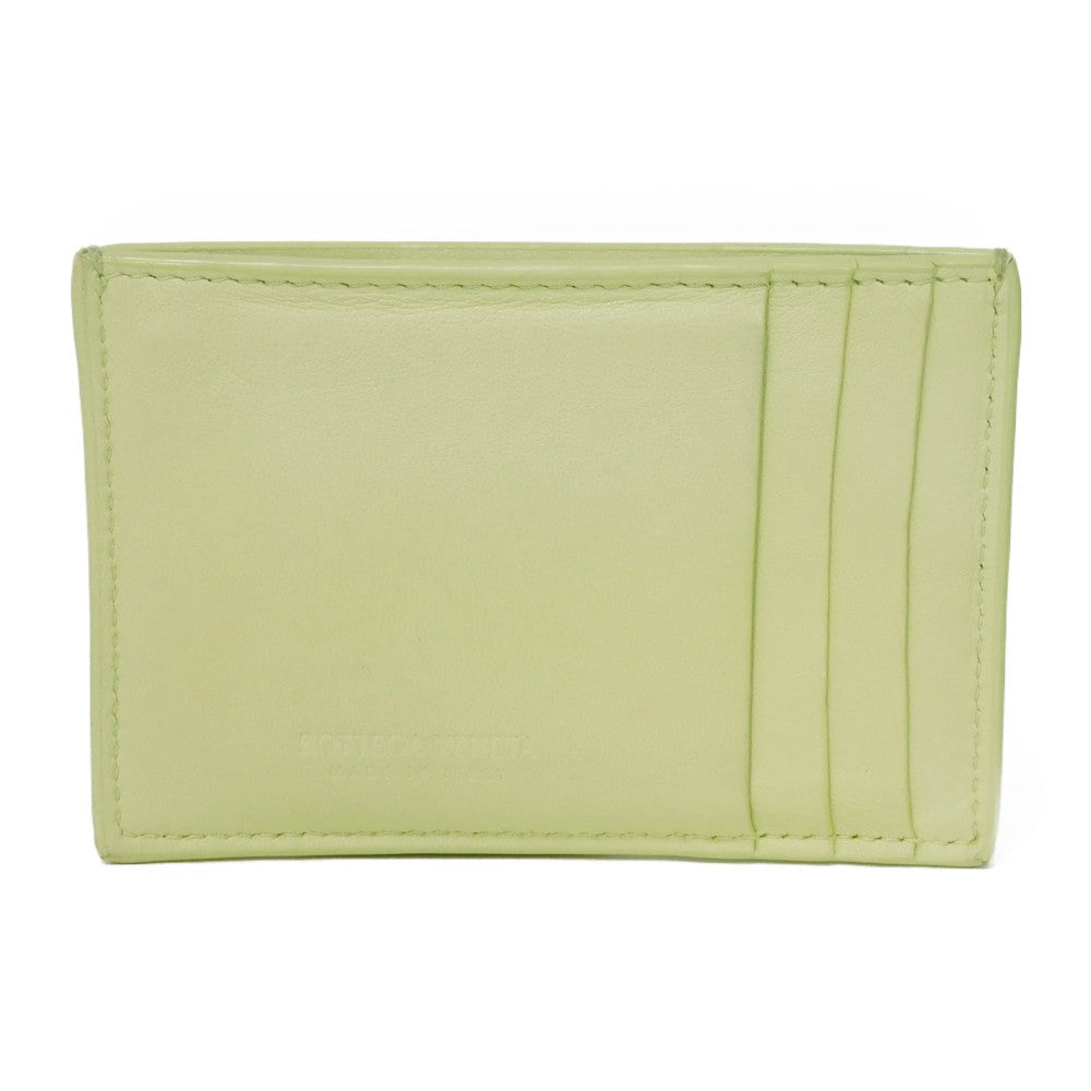 BOTTEGAVENETA Card Case 651401 VCQC4 9412 lambskin x calfskin lemon washed RFID Maxi INTRECCIATO Cassette Credit Card Holder unisex(Unisex)