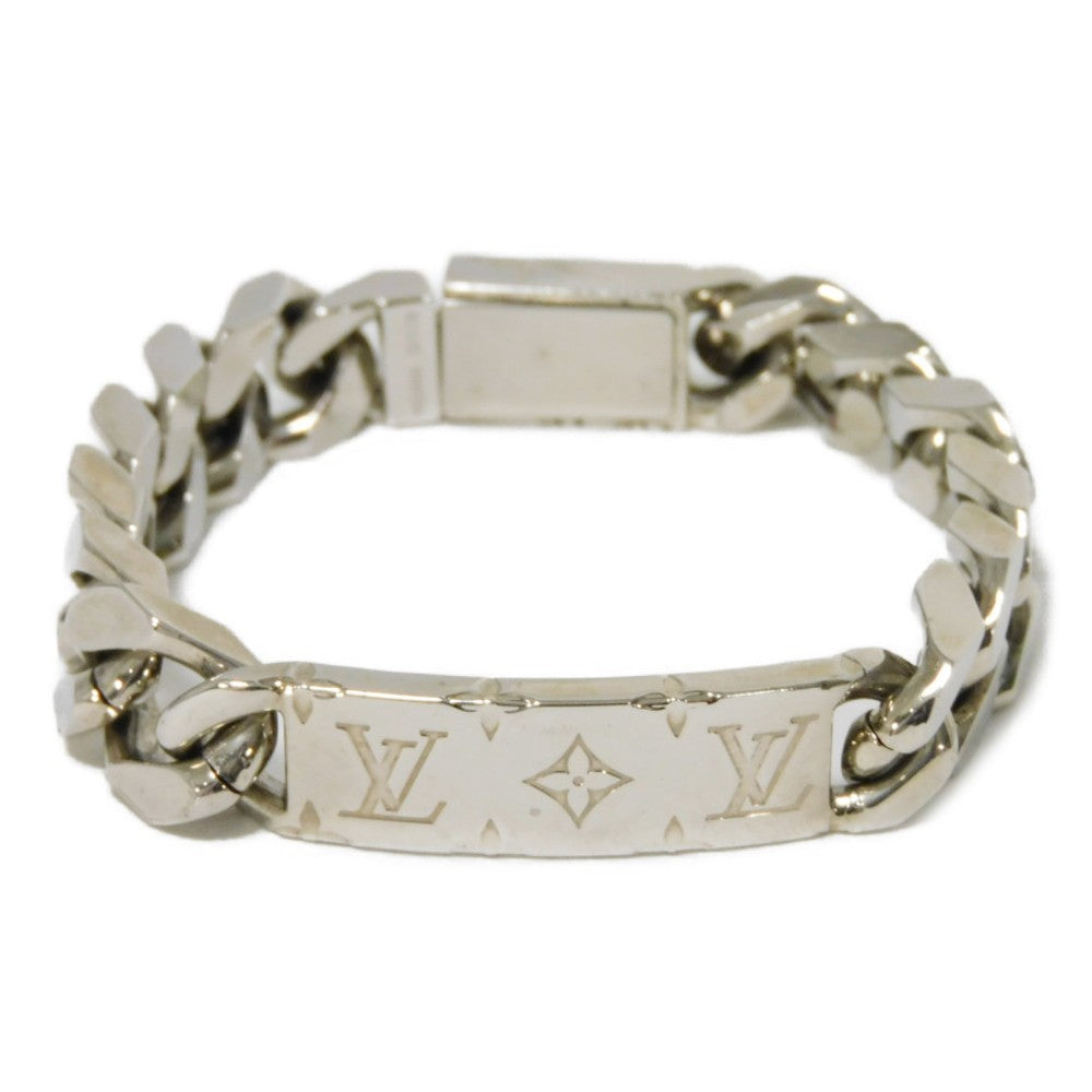 LOUIS VUITTON bracelet M62486 metal Silver LV logo flower kihei Bracelet Chain Monogram mens