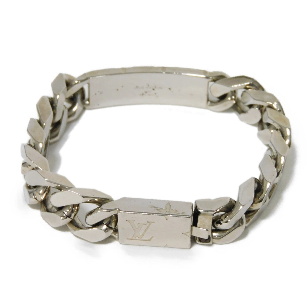 LOUIS VUITTON bracelet M62486 metal Silver LV logo flower kihei Bracelet Chain Monogram mens