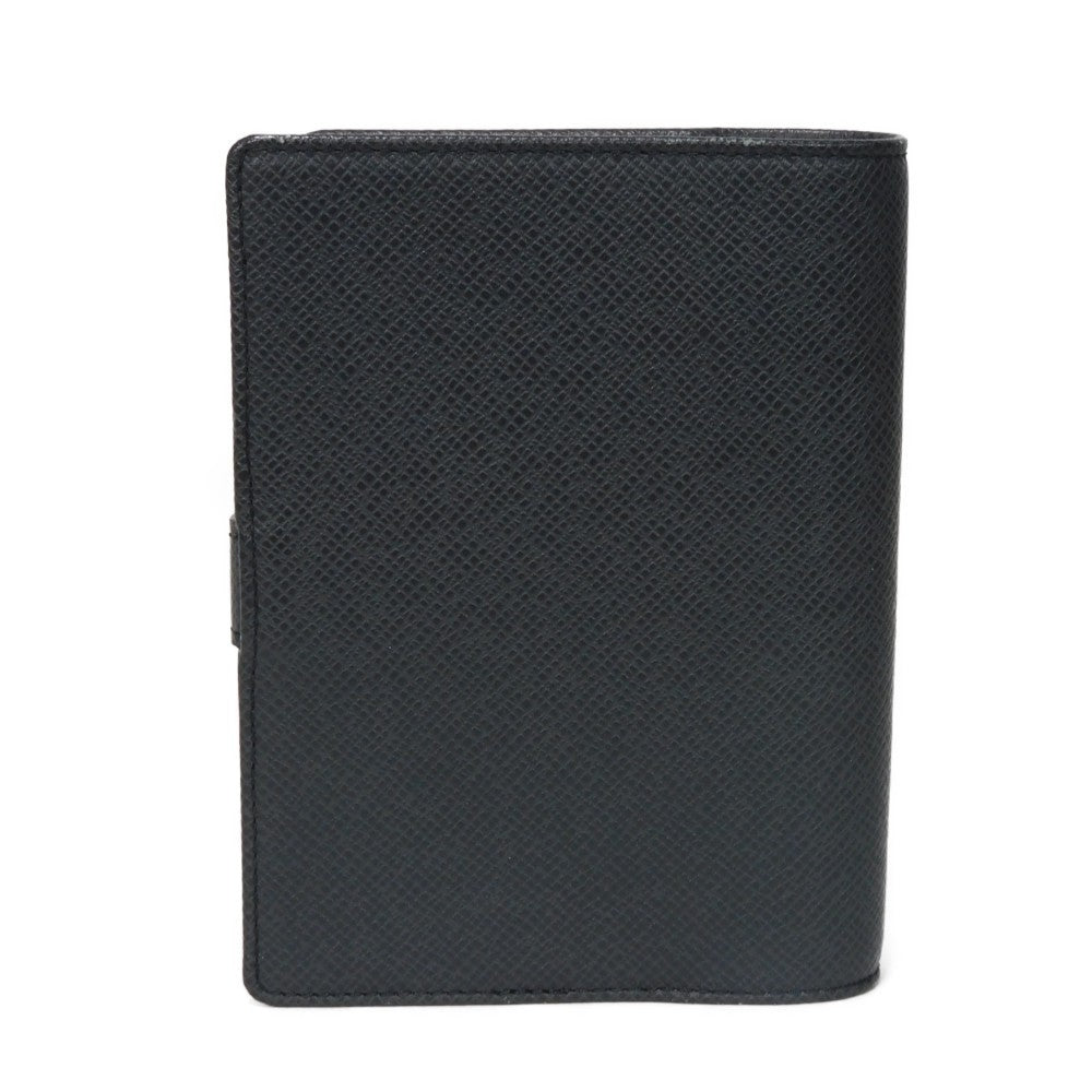 LOUIS VUITTON Notebook cover R20426 Taiga leather (embossed) black LV Logo Charcoal Grey Diary 6 Hole Vuitton Card Case Taiga Agenda PM mens