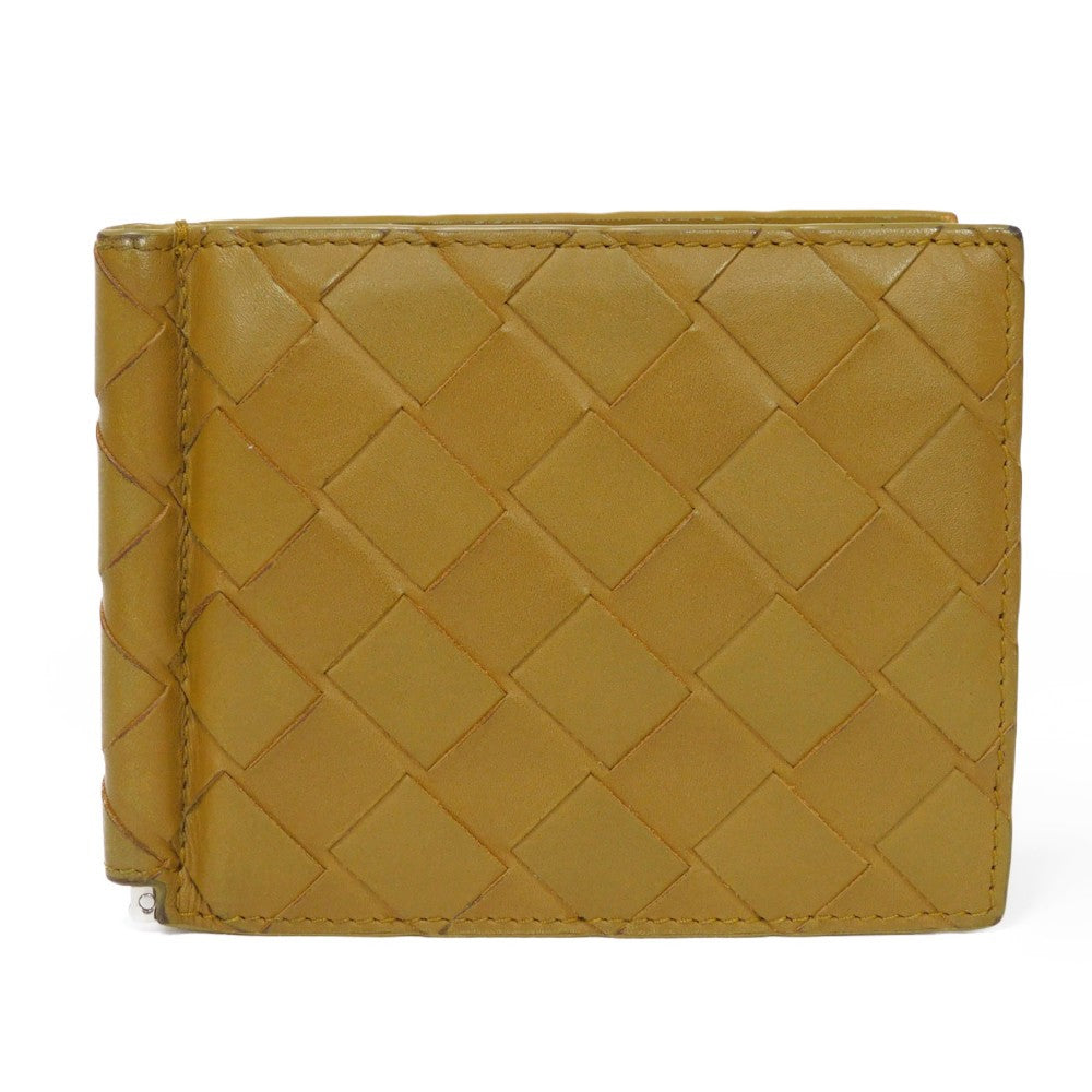 BOTTEGAVENETA Bifold Wallet 592626 VCPQ4 7718 Calfskin Acorn Light Brown RFID Maxi INTRECCIATO Money clip wallet mens