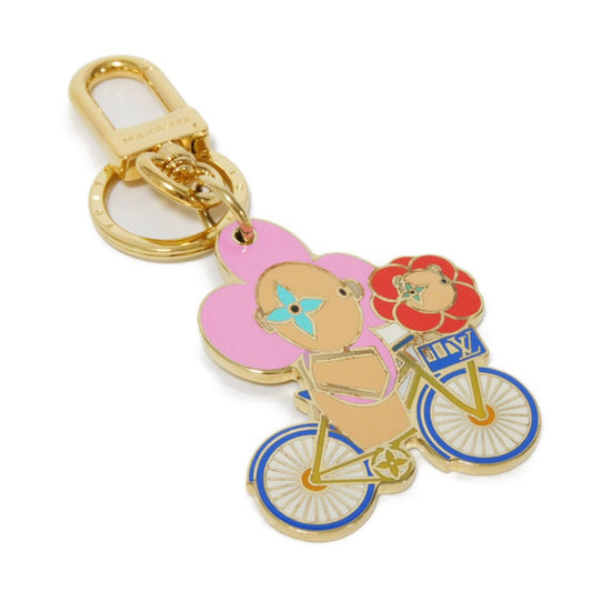 LOUIS VUITTON key ring M00871 enamel multicolor LV logo bag charm Monogram Flower Vivienne Vero Christmas Women