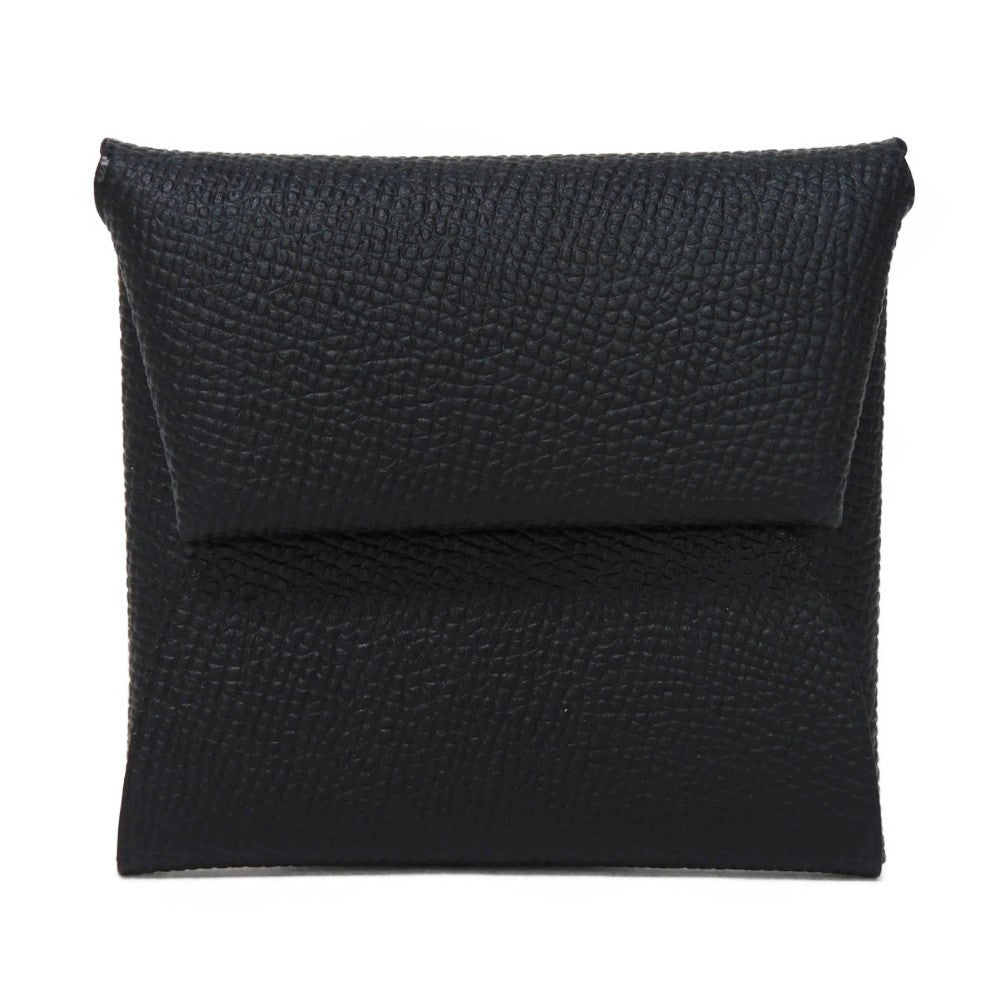HERMES Coin case H041054CK89 Epsom black Epsom Silver Snap Button Coin Pocket Wallet Unused Bastia unisex(Unisex)