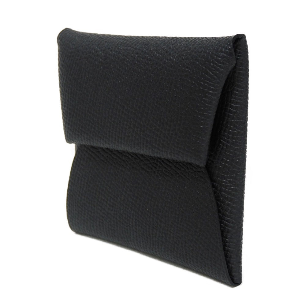 HERMES Coin case H041054CK89 Epsom black Epsom Silver Snap Button Coin Pocket Wallet Unused Bastia unisex(Unisex)