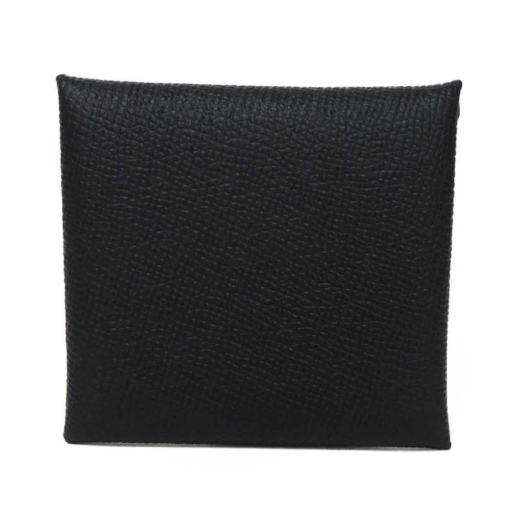 HERMES Coin case H041054CK89 Epsom black Epsom Silver Snap Button Coin Pocket Wallet Unused Bastia unisex(Unisex)