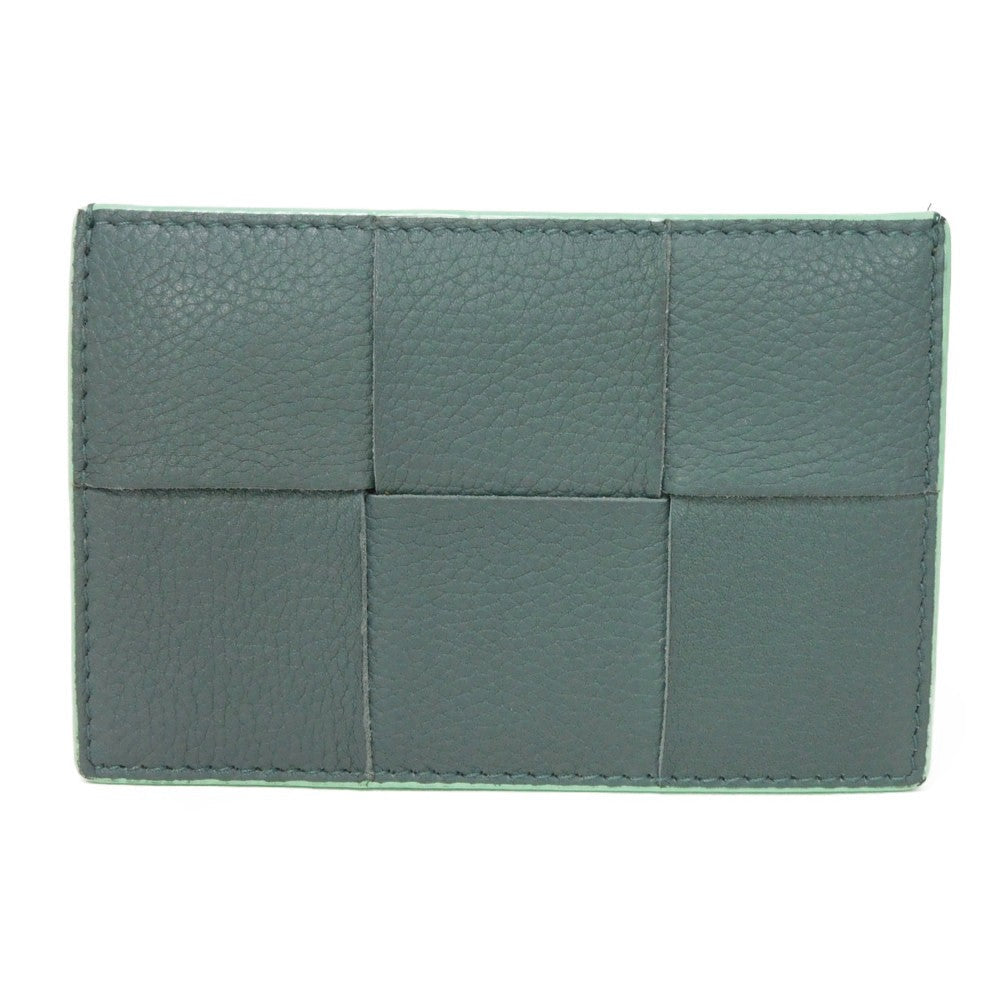 BOTTEGAVENETA Card Case Grained calfskin (embossed) Light green Inkwell RFID Maxi INTRECCIATO Cassette Credit Card Holder mens