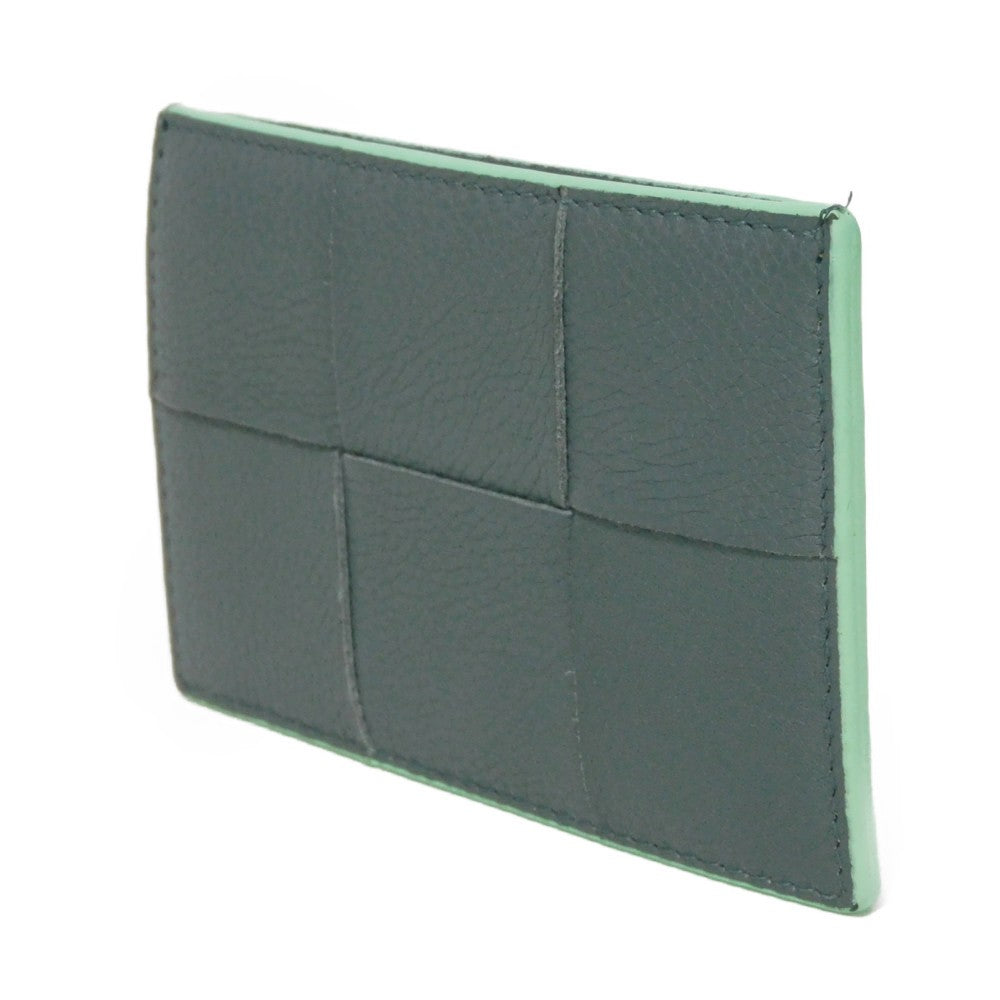 BOTTEGAVENETA Card Case Grained calfskin (embossed) Light green Inkwell RFID Maxi INTRECCIATO Cassette Credit Card Holder mens