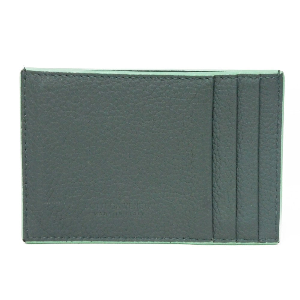 BOTTEGAVENETA Card Case Grained calfskin (embossed) Light green Inkwell RFID Maxi INTRECCIATO Cassette Credit Card Holder mens