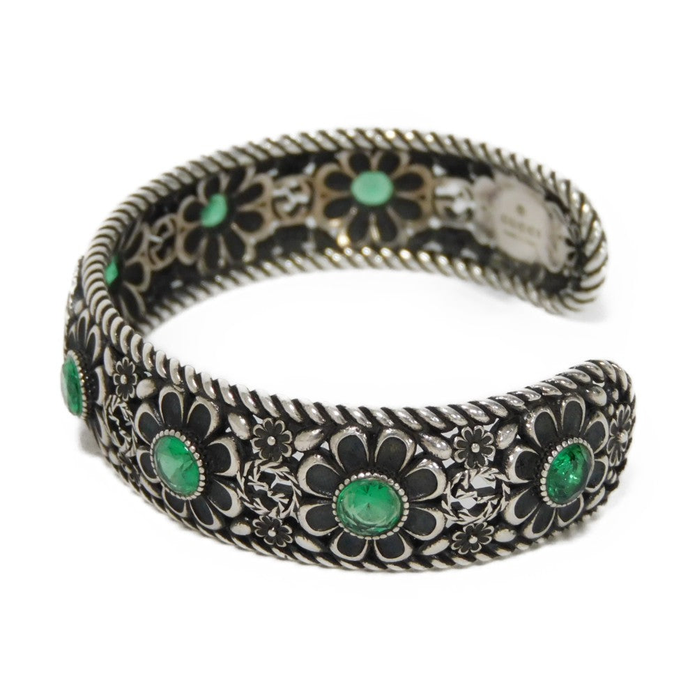 GUCCI bracelet 607107 J7457 8137 Ag925 multicolor 16 Double G Arabesque Smoked Interlocking G Flower Crystal Bangle Women