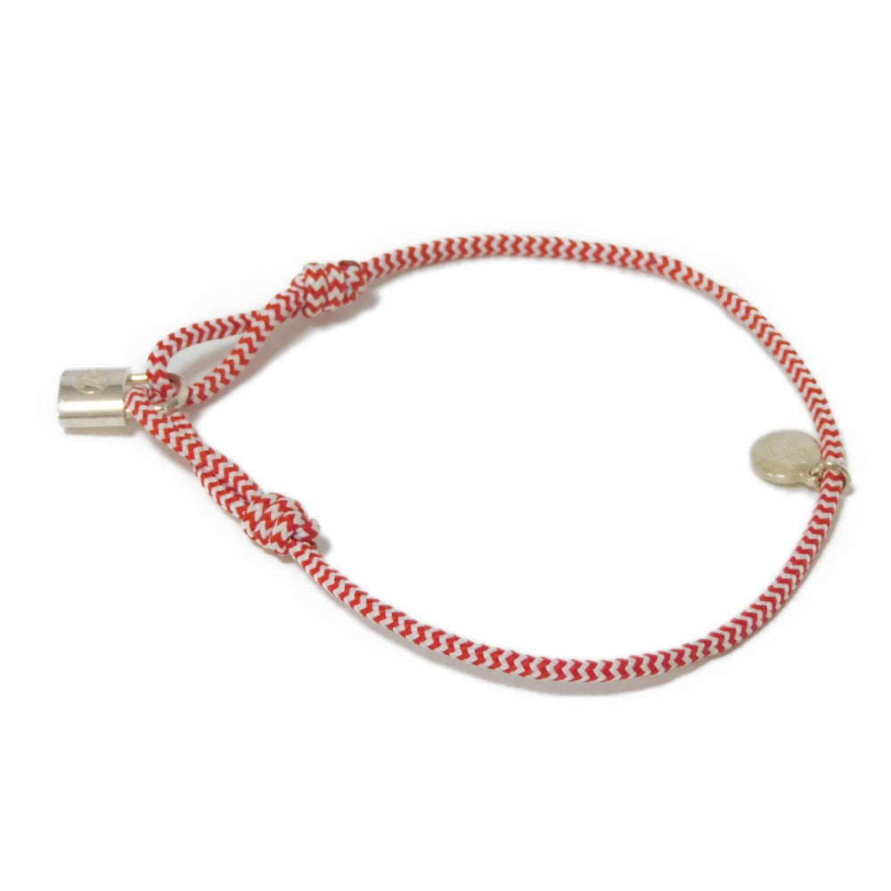 LOUIS VUITTON bracelet Q95705 SV925, cotton Red LV Circle Padlock Cotton Sophie Turner Silver Lockit Bracelet Women