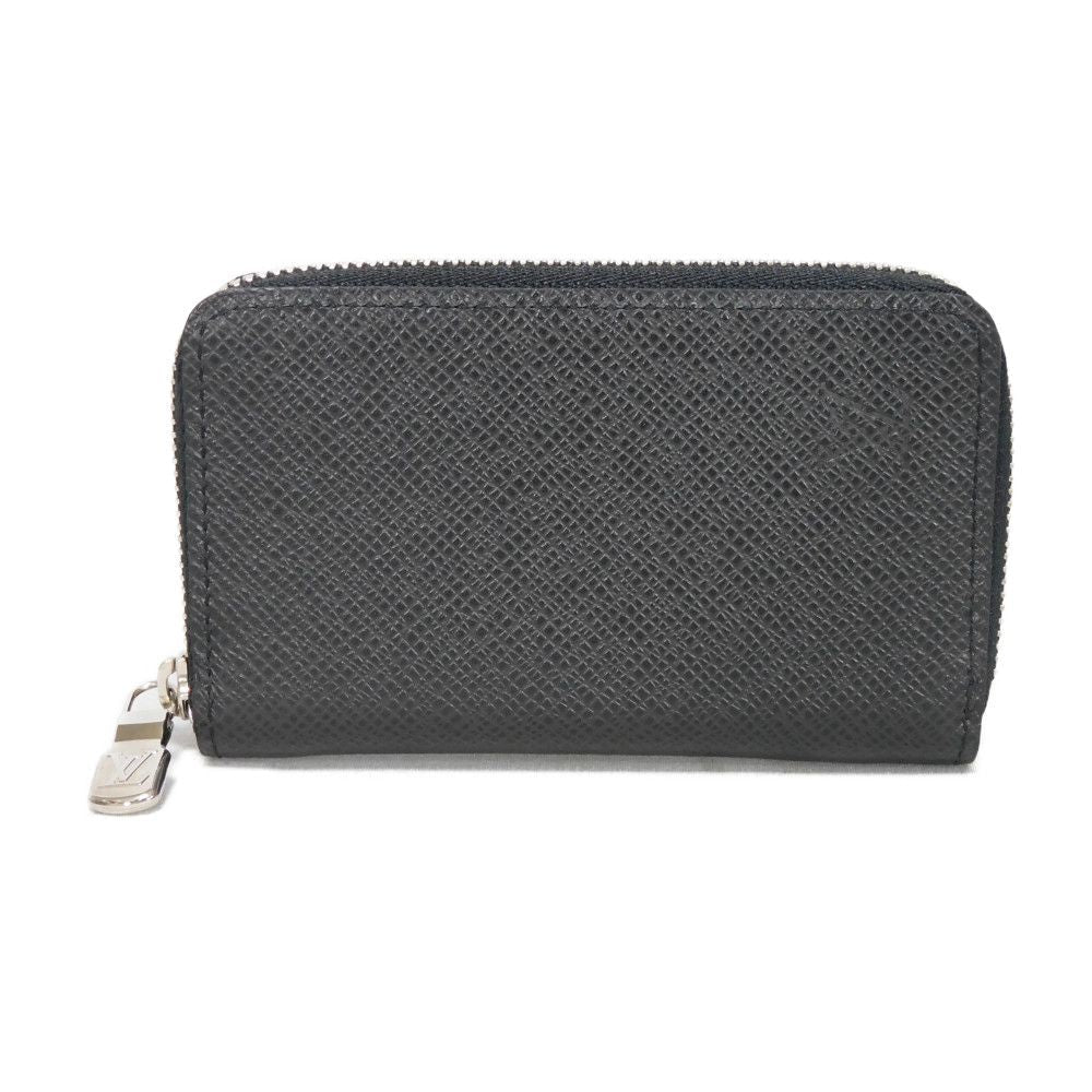 LOUIS VUITTON Coin case M30511 Taiga leather (embossed) Noir New LV logo embossed black Zip Around Taiga Zippy coin purse mens