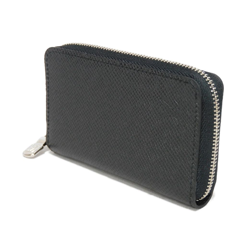 LOUIS VUITTON Coin case M30511 Taiga leather (embossed) Noir New LV logo embossed black Zip Around Taiga Zippy coin purse mens