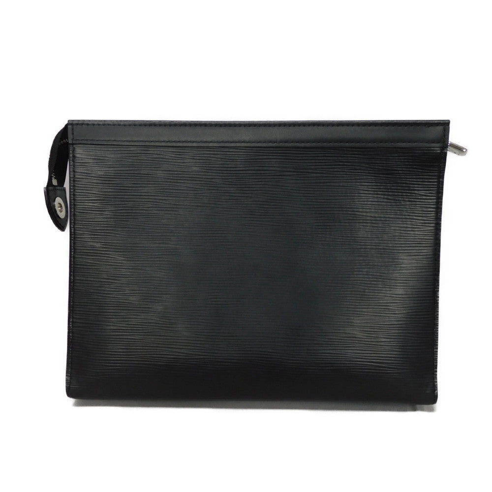 LOUIS VUITTON Clutch bag M81326 Epi leather x grain leather Noir LV logo black business bag RFID IC chip Epi Pochette Voyage MM mens