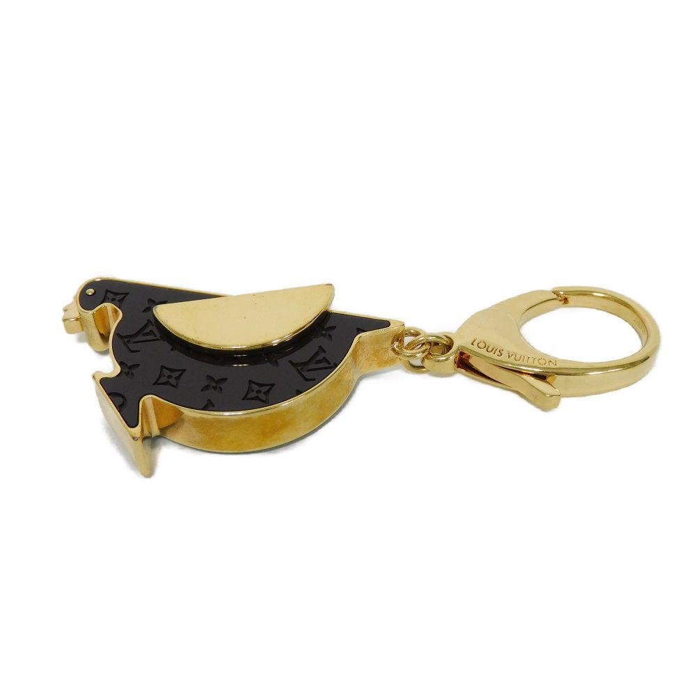 LOUIS VUITTON key ring lacquer Two-tone color (gold) Chicken Monogram Bijoux Sac Animania Bird Women(Unisex)