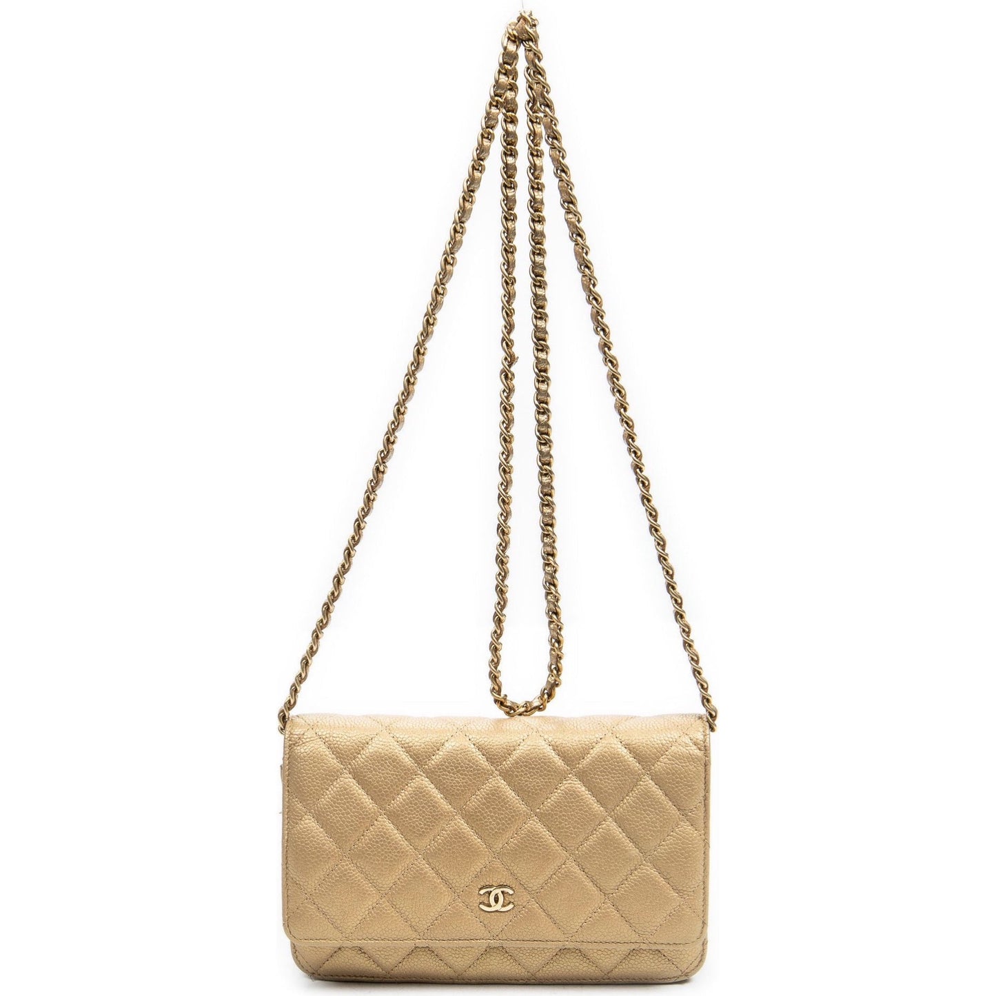 Chanel Flap Wallet On Chain Quilted Caviar Leather