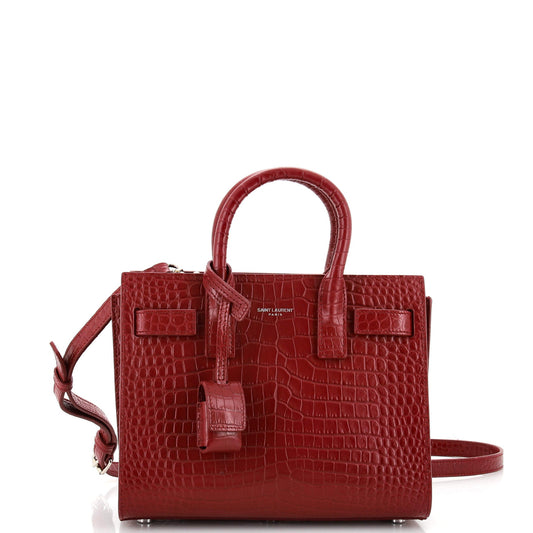 Luxury Saint Laurent Trending 2025 Sac de Jour NM Bag Crocodile Embossed Leather Baby