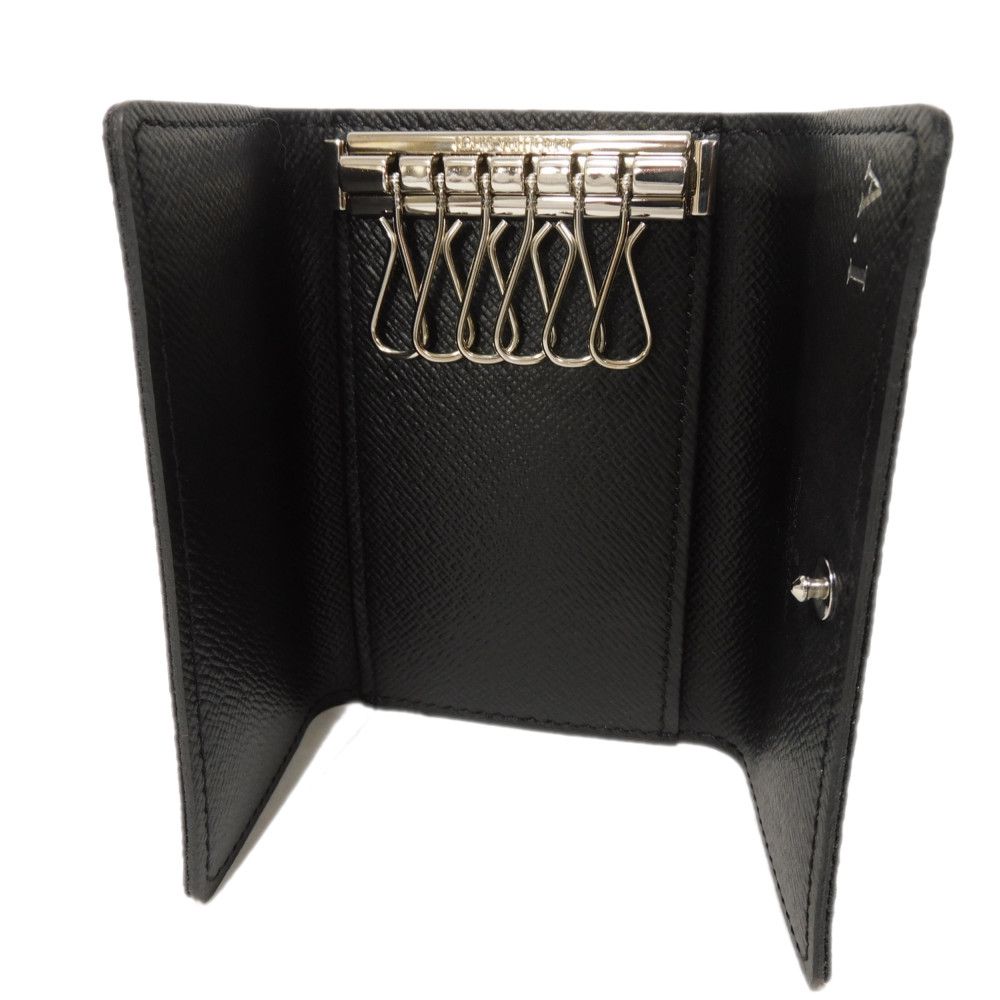 LOUIS VUITTON Key case Key holder  N62662 Damier Graphite canvas x grained leather (embossed) Noir Old logo black grey 6-row black good condition Damier Graphite Multicles 6 mens