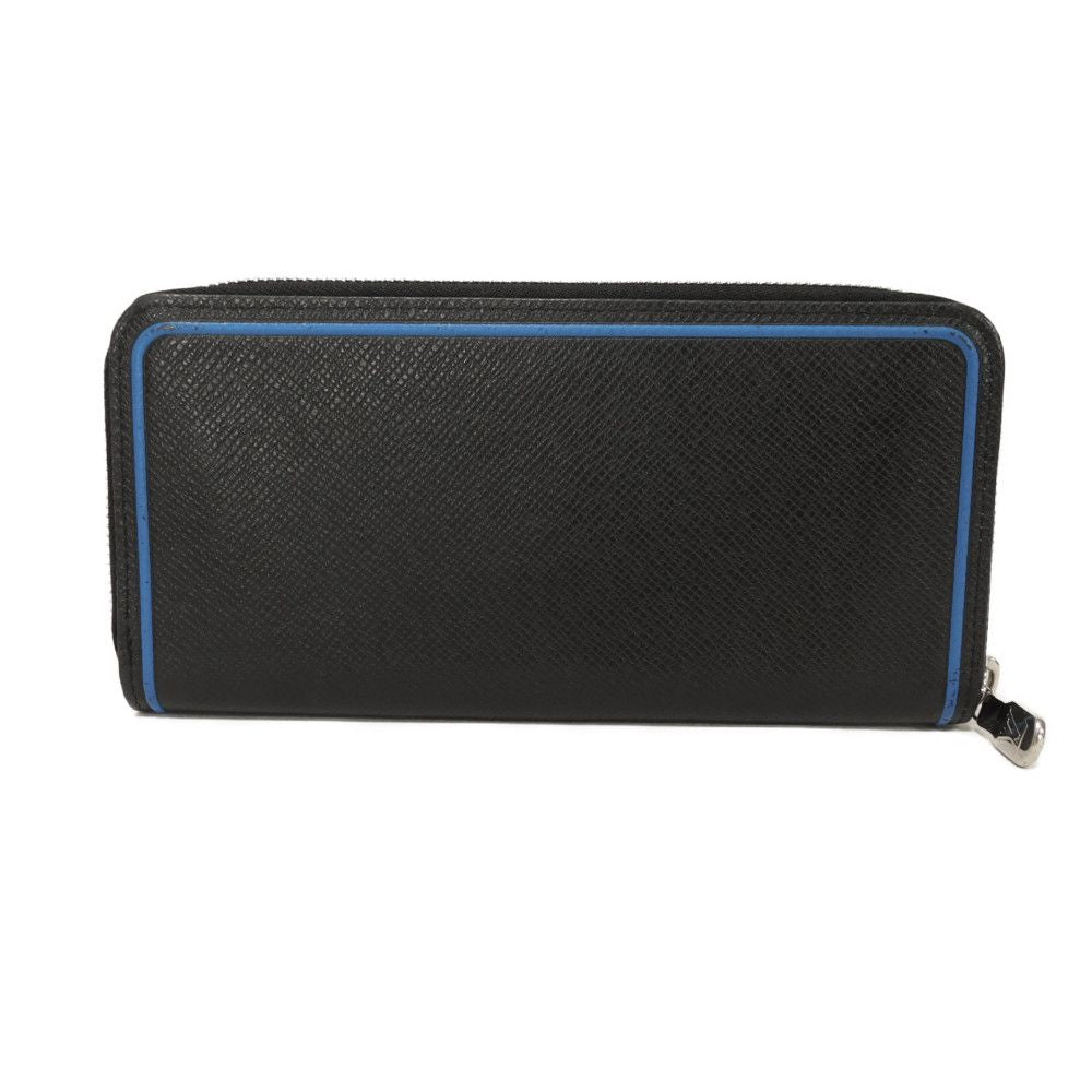 LOUIS VUITTON Long Wallet Purse M30070 Taiga leather (stamped) Noir New Zip Around Black Blue Taiga Zippy Wallet Vertical mens