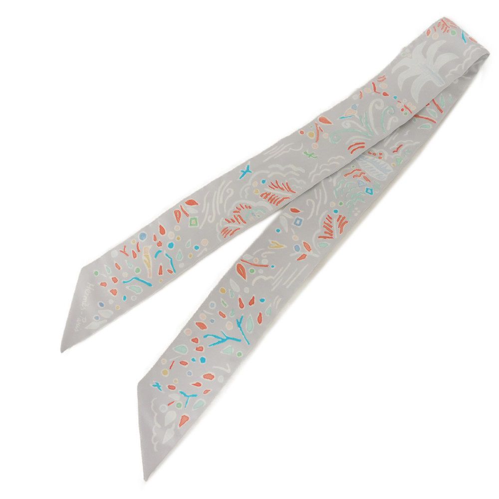 HERMES scarf silk Grease pearl spring island Twilly