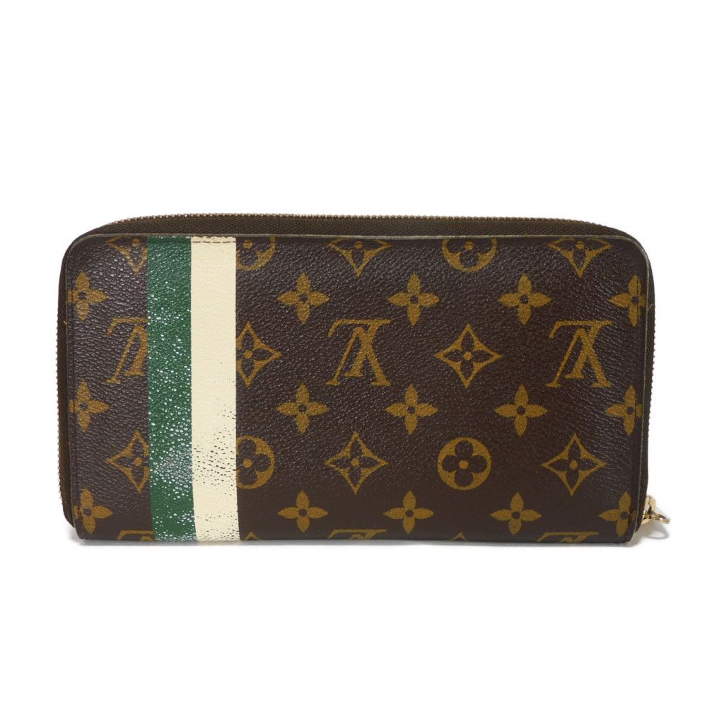 LOUIS VUITTON Long Wallet Purse M60035 Monogram canvas (bellboy print) x grain leather (embossed) Vert Bellboy Green Zip Around Monogram groom Zippy Organizer mens