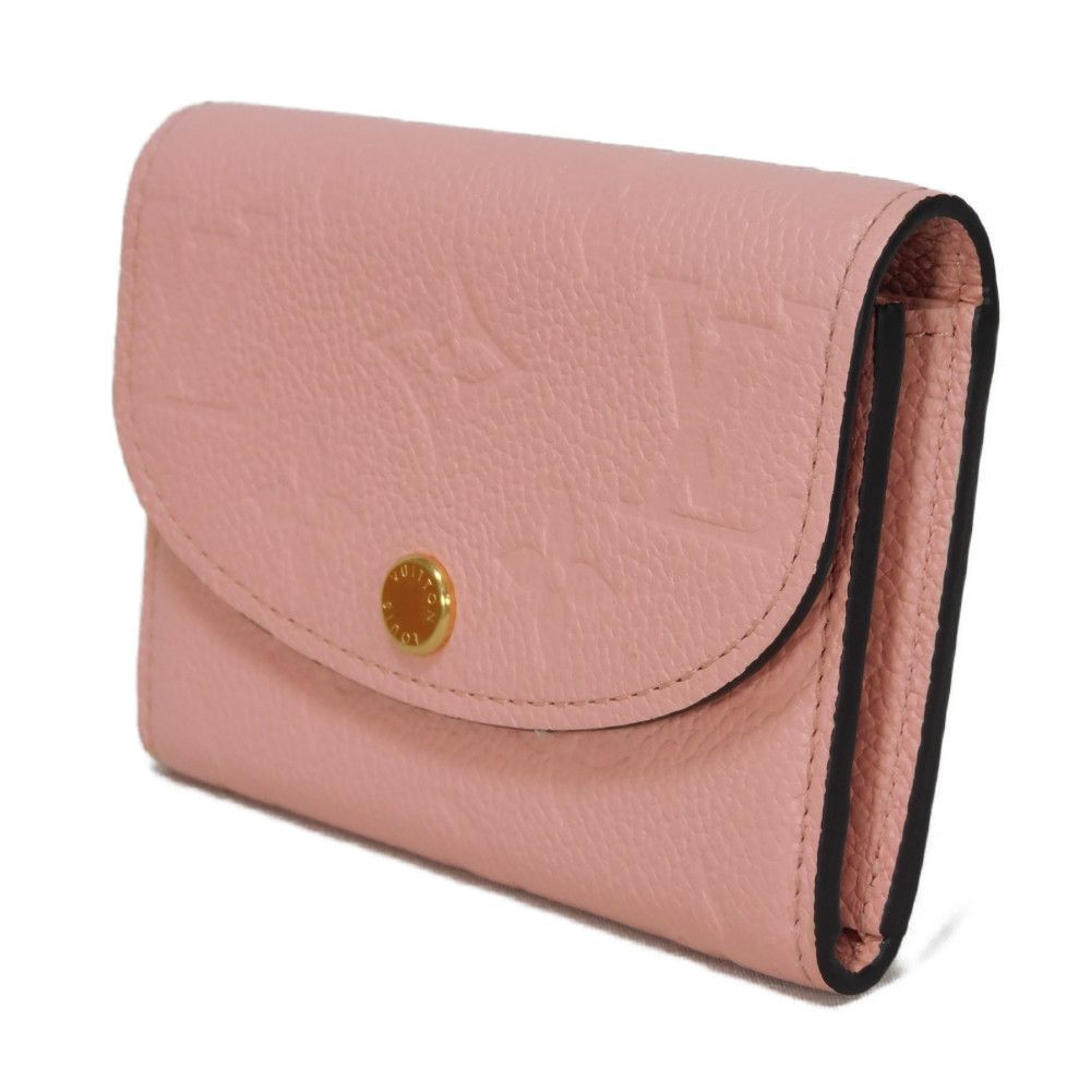 LOUIS VUITTON Bifold Wallet M81520 Implant leather (monogram embossed) Rose poodle New Pastel Pink RFID IC Chip Monogram Unplant Portomone Rosary Women