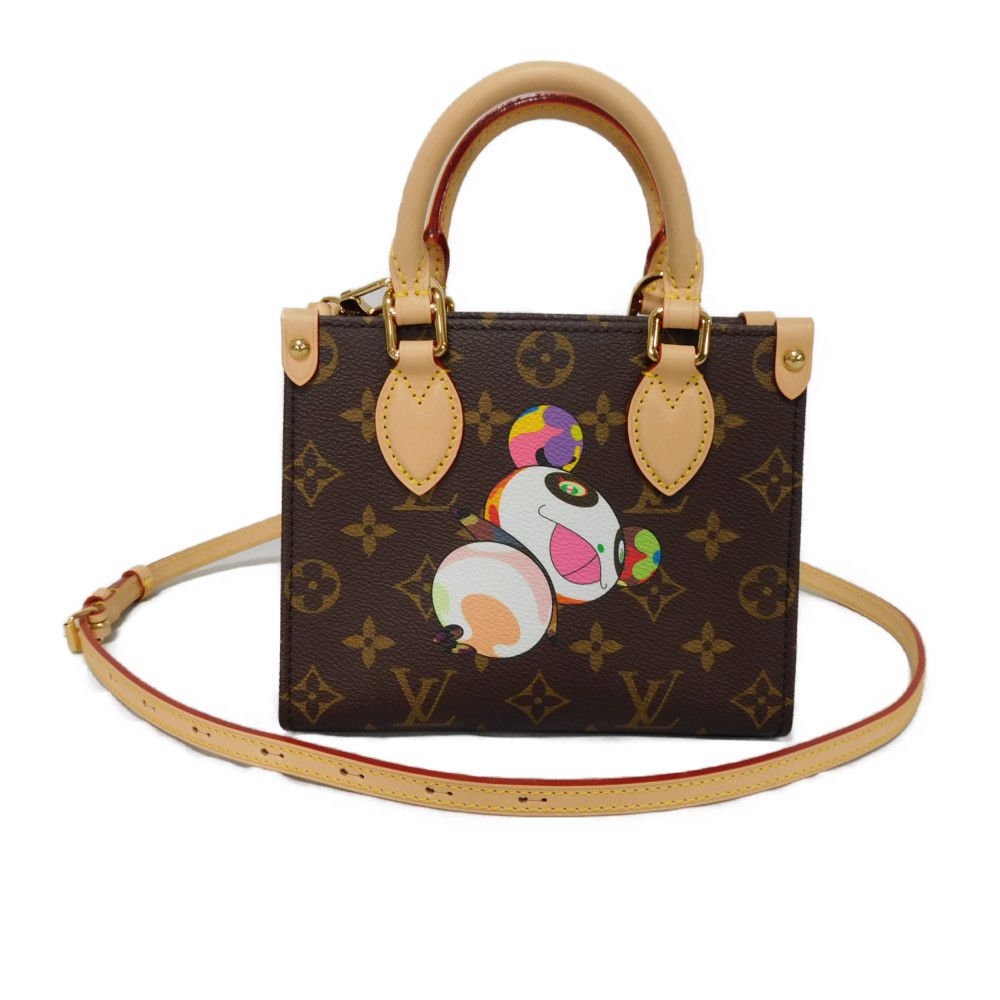 LOUIS VUITTON Tote Bag M13668 Monogram canvas (panda print) x microfiber multicolor Takashi Murakami 2WAY Shoulder Bag RFID Unused Monogram panda LVxTM On-the-Go BB Women