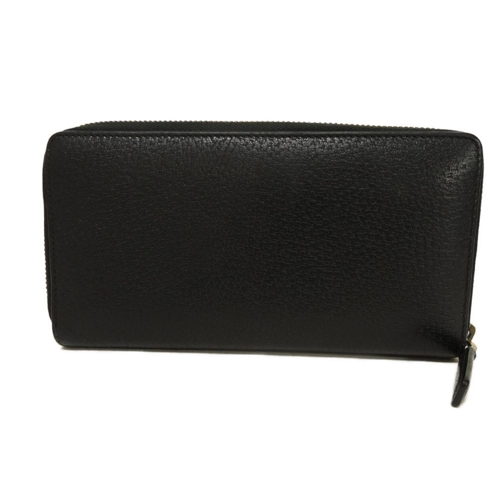 GUCCI Long Wallet Purse 435298 DJ21T 1060 Calf leather (embossed) black Web Sherry Zip Around Logo embossing Agora Zip Around Wallet mens