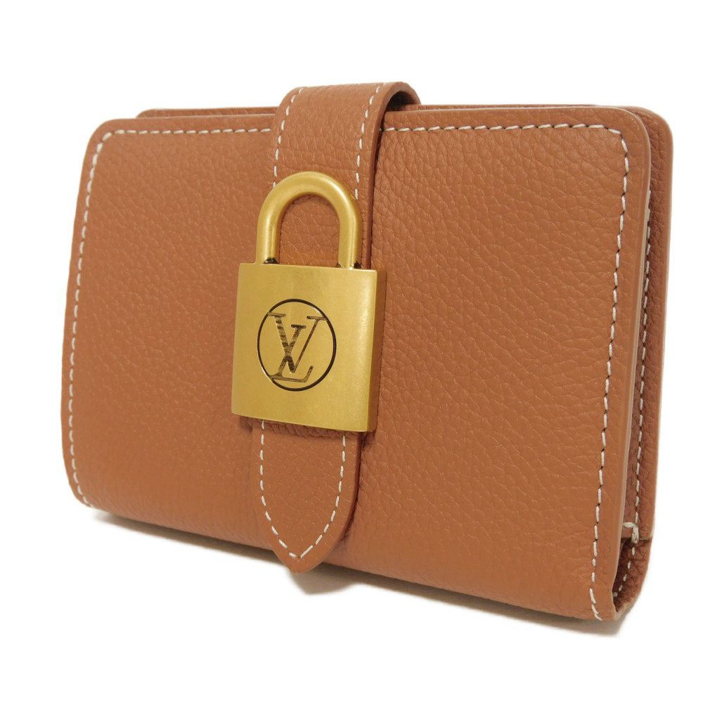 LOUIS VUITTON Bifold Wallet M12148 Calf leather cognac Current Padlock Brown RFID Unused LV circle Portefeuille Lowkey Compact unisex(Unisex)