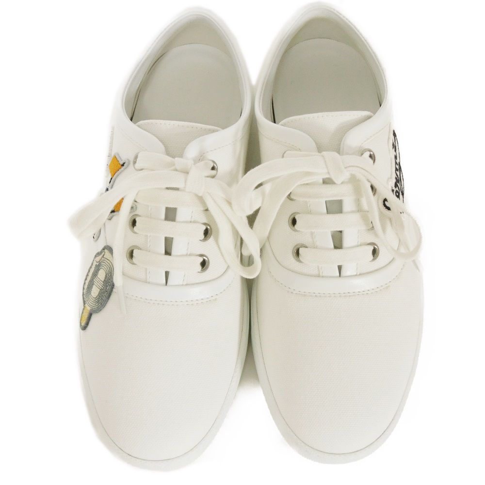 HERMES sneakers cotton white Wappen Innocent 35 5