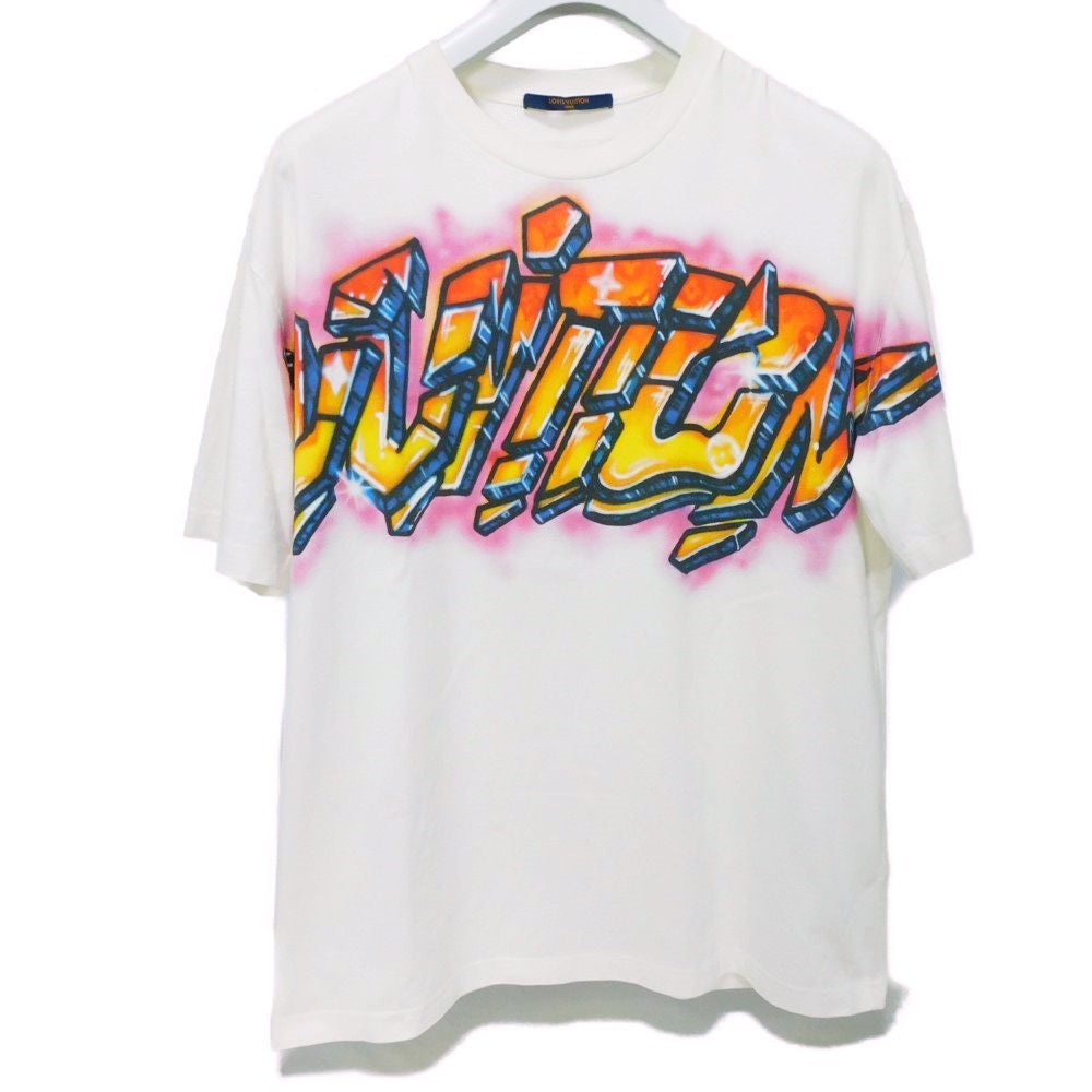 LOUIS VUITTON Short sleeve T-shirt cotton white Graphic logo print crew neck L