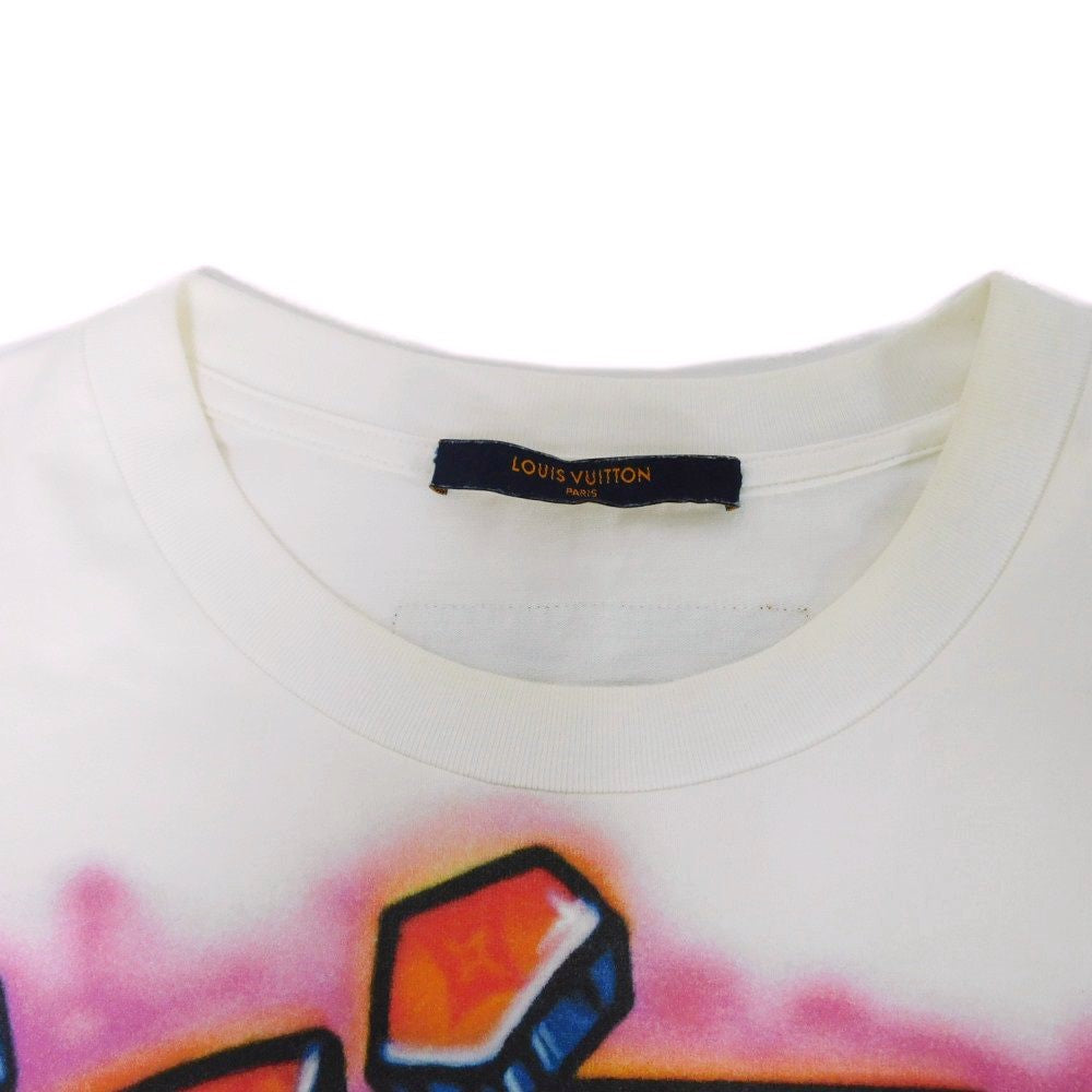 LOUIS VUITTON Short sleeve T-shirt cotton white Graphic logo print crew neck L