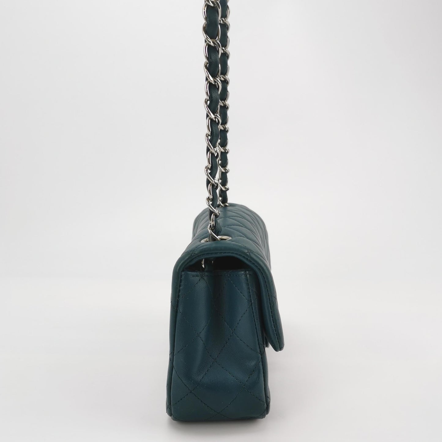 Chanel Classic Flap Rectangular Mini Teal Green Lambskin,2020