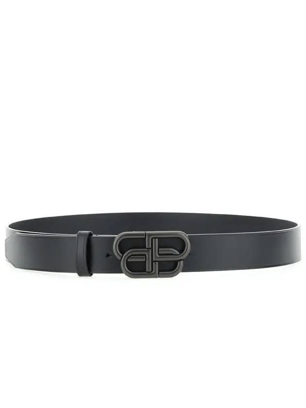 Luxury Balenciaga Trending 2025 Buckle Logo Leather Belt Black
