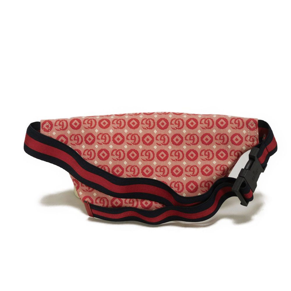 GUCCI Sling bag 502095 FABBD 6479 Cotton canvas x calf leather Red GG Web Cotton Unused Chilled license Star Interlocking G Waist Pouch Kids